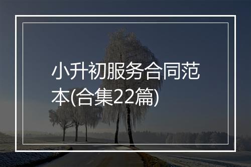 小升初服务合同范本(合集22篇)