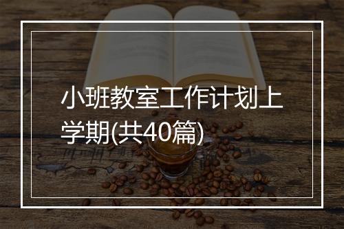 小班教室工作计划上学期(共40篇)