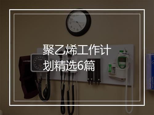 聚乙烯工作计划精选6篇