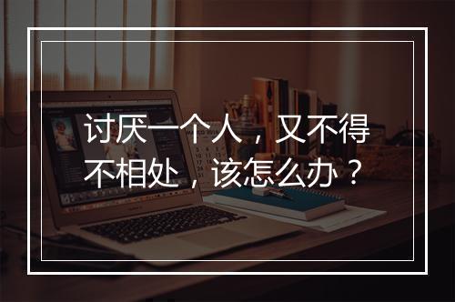 讨厌一个人，又不得不相处，该怎么办？