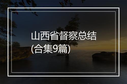 山西省督察总结(合集9篇)