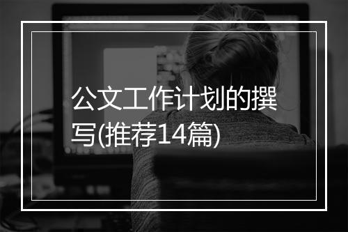 公文工作计划的撰写(推荐14篇)