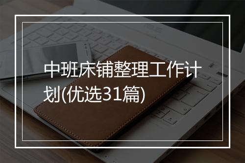 中班床铺整理工作计划(优选31篇)