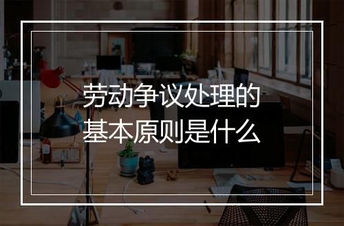 劳动争议处理的基本原则是什么