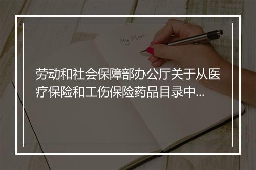 劳动和社会保障部办公厅关于从医疗保险和工伤保险药品目录中删除