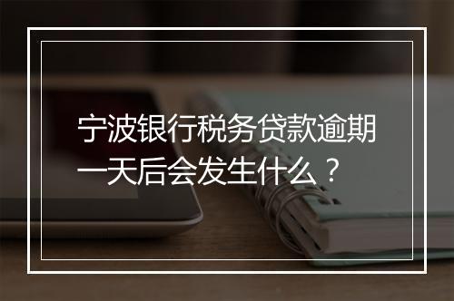 宁波银行税务贷款逾期一天后会发生什么？