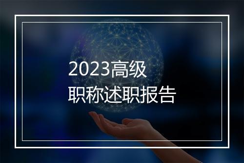 2023高级职称述职报告