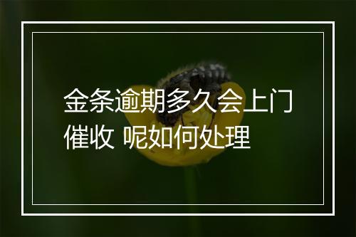 金条逾期多久会上门催收 呢如何处理