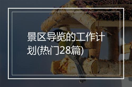 景区导览的工作计划(热门28篇)