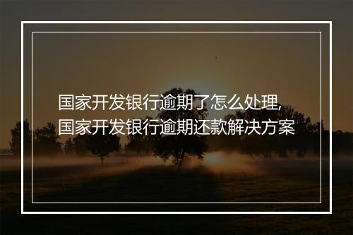 国家开发银行逾期了怎么处理,国家开发银行逾期还款解决方案