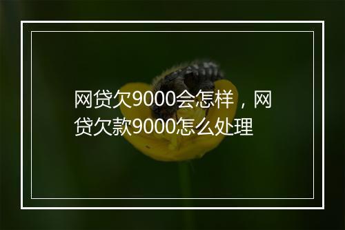 网贷欠9000会怎样，网贷欠款9000怎么处理