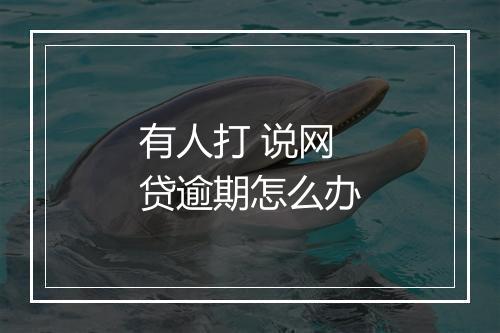 有人打 说网贷逾期怎么办