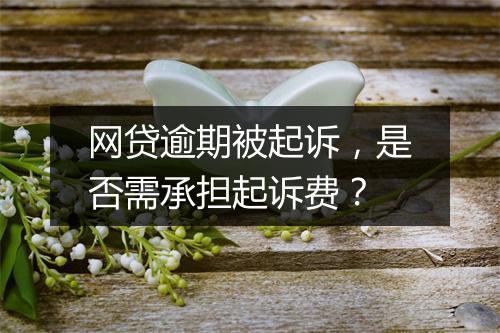 网贷逾期被起诉，是否需承担起诉费？