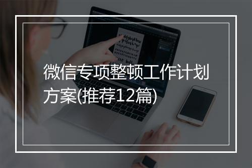 微信专项整顿工作计划方案(推荐12篇)
