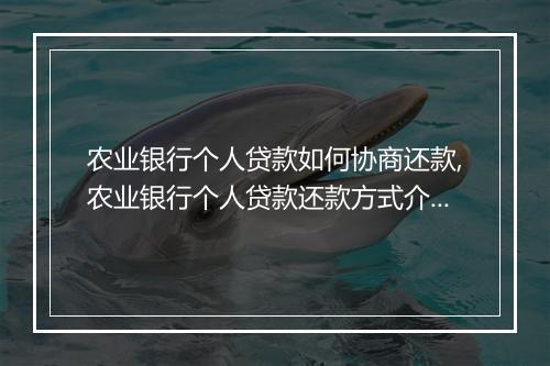 农业银行个人贷款如何协商还款,农业银行个人贷款还款方式介绍