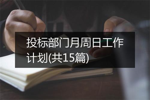 投标部门月周日工作计划(共15篇)