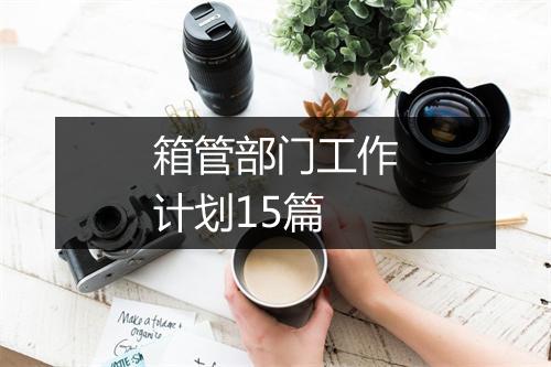 箱管部门工作计划15篇