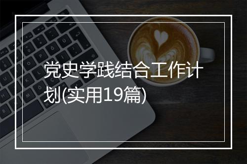 党史学践结合工作计划(实用19篇)
