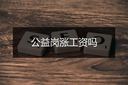 公益岗涨工资吗