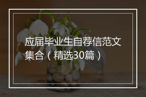 应届毕业生自荐信范文集合（精选30篇）