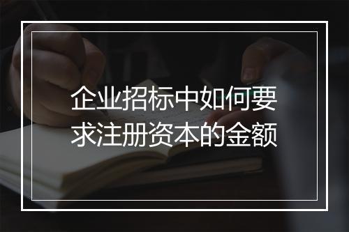 企业招标中如何要求注册资本的金额