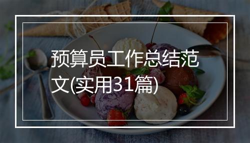 预算员工作总结范文(实用31篇)