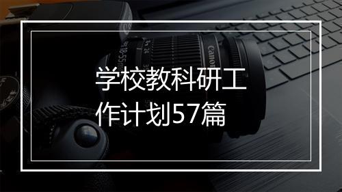 学校教科研工作计划57篇