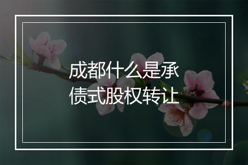 成都什么是承债式股权转让