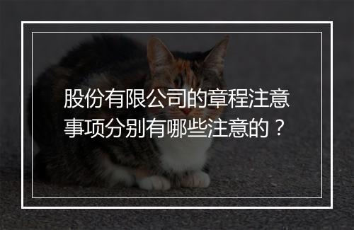 股份有限公司的章程注意事项分别有哪些注意的？