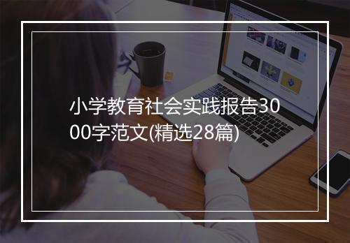 小学教育社会实践报告3000字范文(精选28篇)