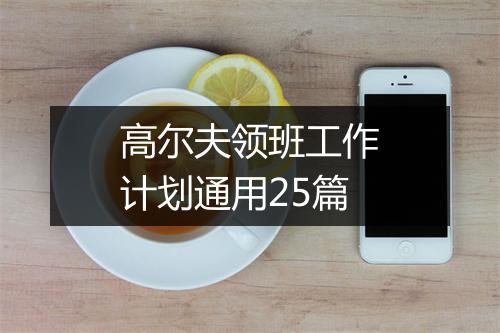 高尔夫领班工作计划通用25篇
