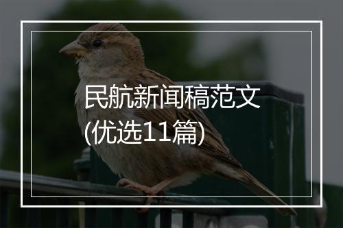 民航新闻稿范文(优选11篇)