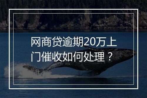 网商贷逾期20万上门催收如何处理？