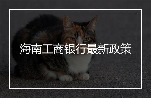 海南工商银行最新政策
