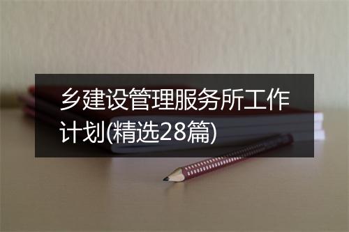 乡建设管理服务所工作计划(精选28篇)