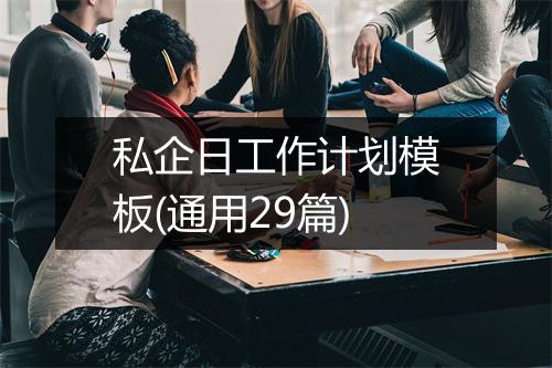 私企日工作计划模板(通用29篇)