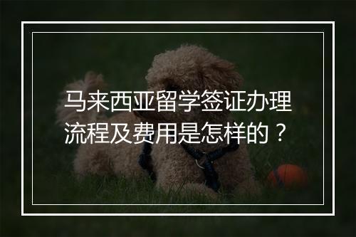 马来西亚留学签证办理流程及费用是怎样的？