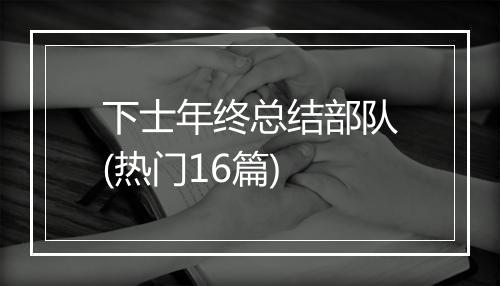 下士年终总结部队(热门16篇)