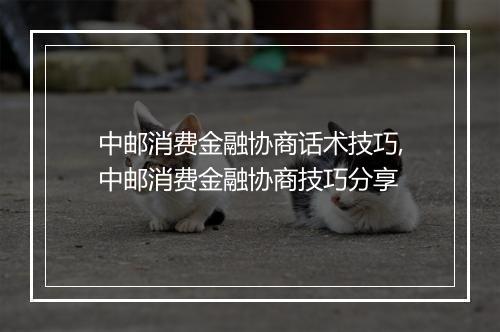 中邮消费金融协商话术技巧,中邮消费金融协商技巧分享