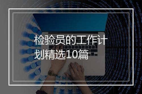 检验员的工作计划精选10篇