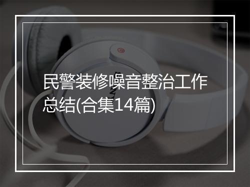 民警装修噪音整治工作总结(合集14篇)