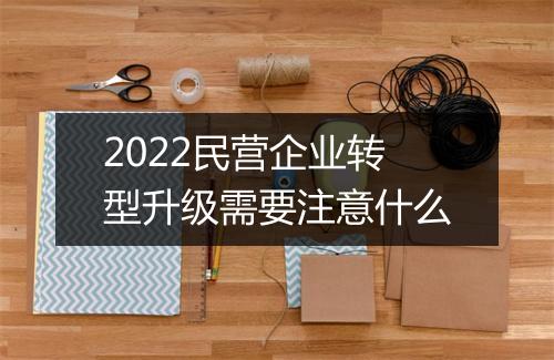 2022民营企业转型升级需要注意什么