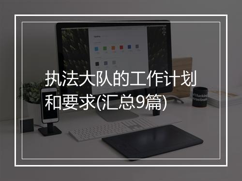 执法大队的工作计划和要求(汇总9篇)