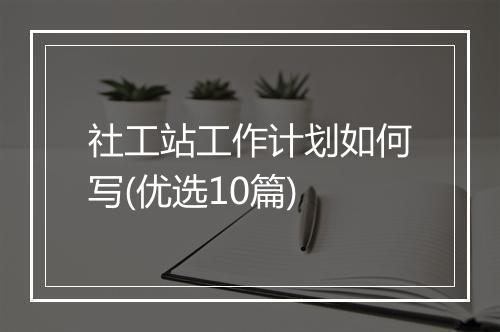 社工站工作计划如何写(优选10篇)