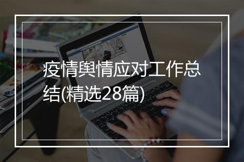 疫情舆情应对工作总结(精选28篇)