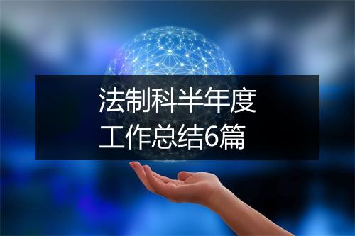 法制科半年度工作总结6篇