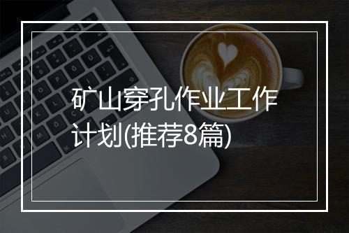 矿山穿孔作业工作计划(推荐8篇)