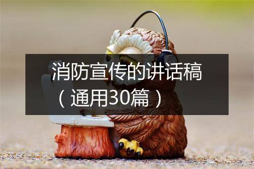 消防宣传的讲话稿（通用30篇）