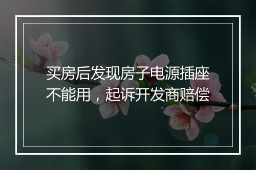 买房后发现房子电源插座不能用，起诉开发商赔偿