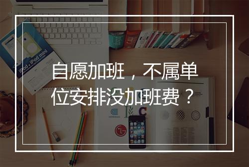 自愿加班，不属单位安排没加班费？
